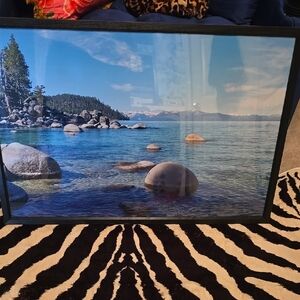 Black Picture Frame with Lake Tahoe Scene